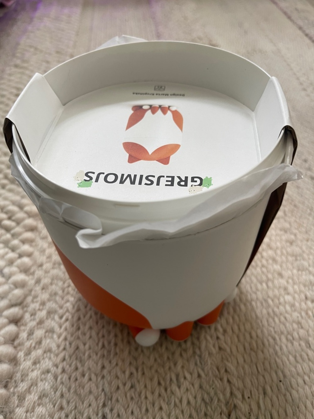 Ikea Orange/White Cat Container - Picture 5 of 10